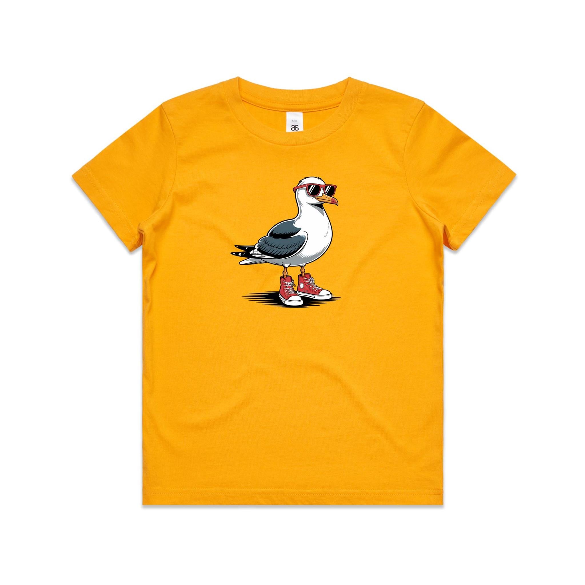 Seagull With Sunglasses And High Tops Kid's AS Colour T-shirt