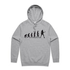 Guitarist Evolution - Mens Hoodie Grey Marle Mens Hoodie Music Printed In Australia