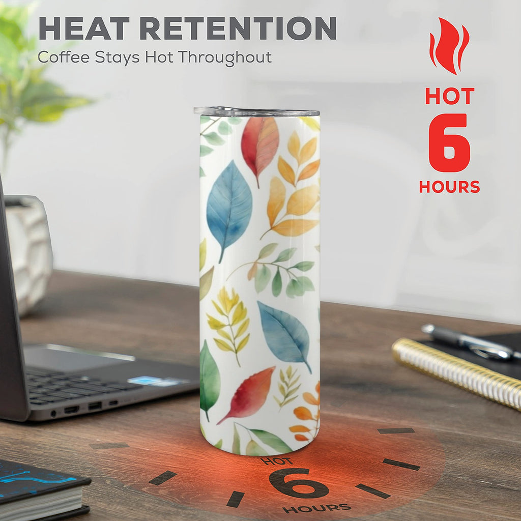 Autumn Leaves - 20oz Tall Skinny Tumbler with Lid and Straw