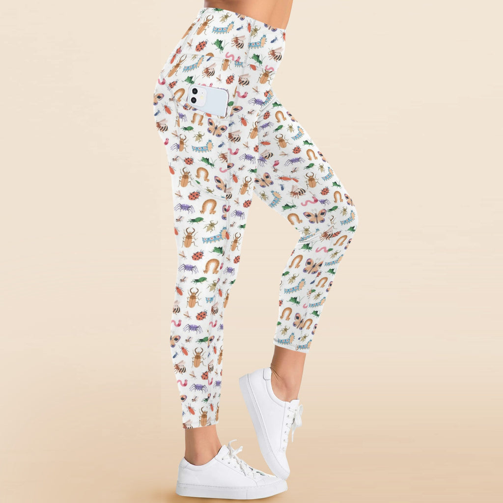 Cute Bugs Women's High Waist Pockets Yoga Leggings Women's High Waist Pockets Yoga Leggings animal Printed Offshore