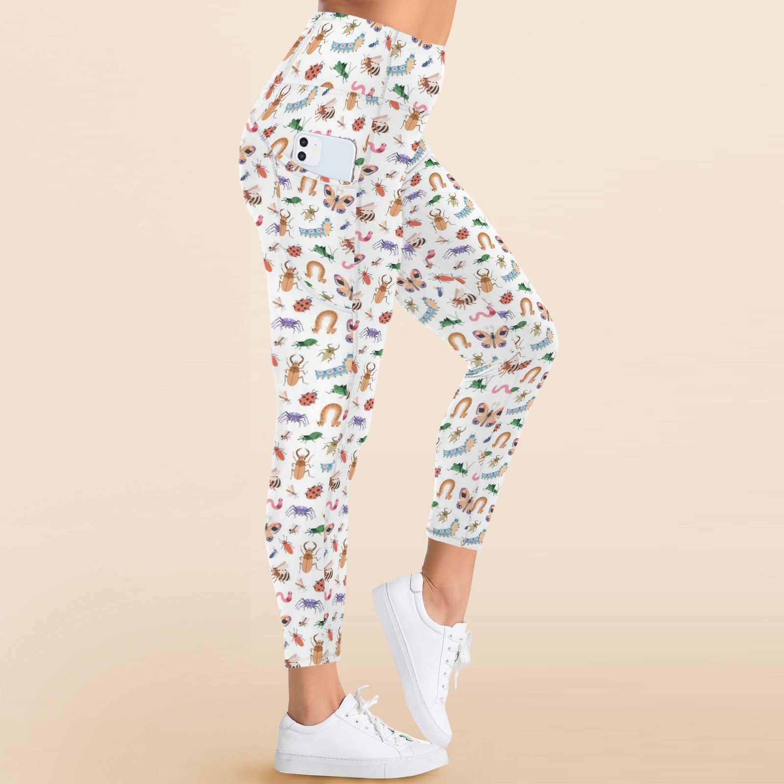 Cute Bugs Women's High Waist Pockets Yoga Leggings Women's High Waist Pockets Yoga Leggings animal Printed Offshore
