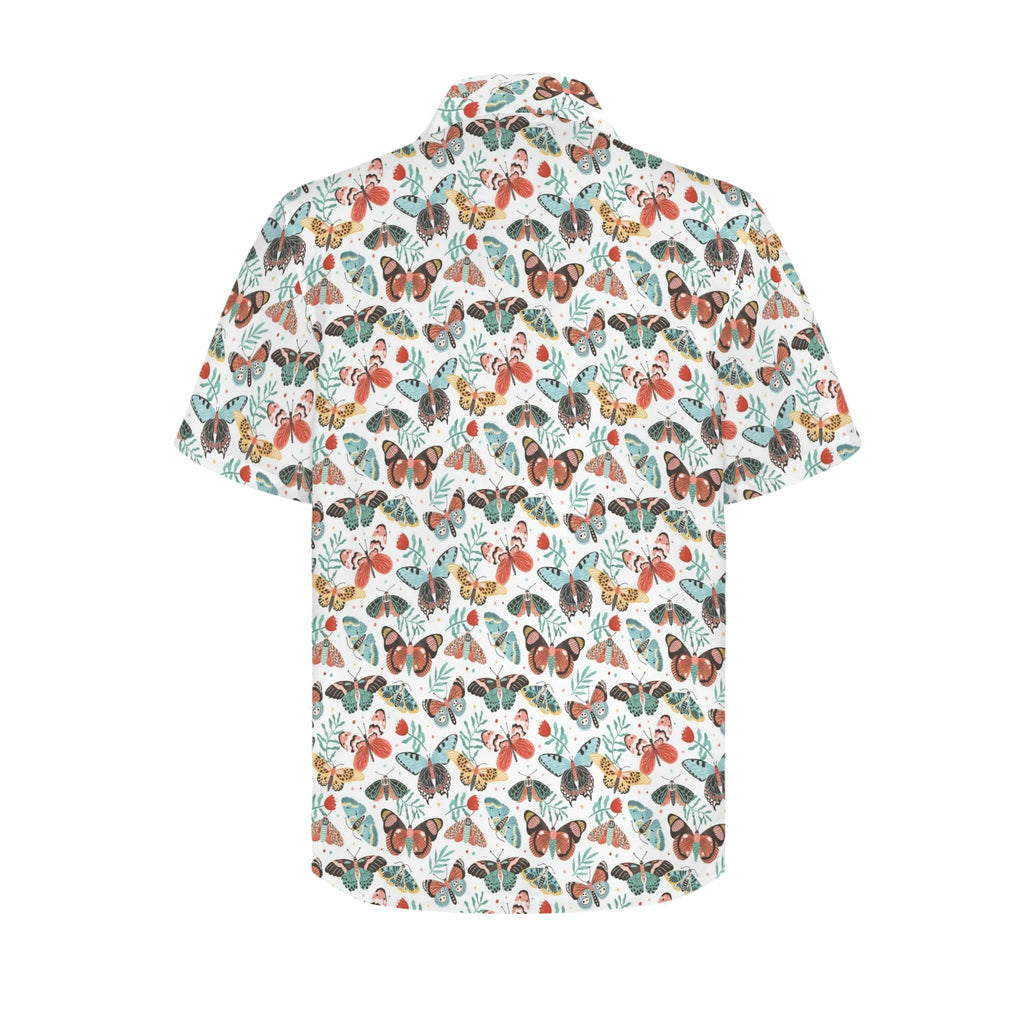 Pretty Moths And Butterflies Men's Short Sleeve Hawaiian Shirt Men's Hawaiian Shirt (New) animal Printed Offshore
