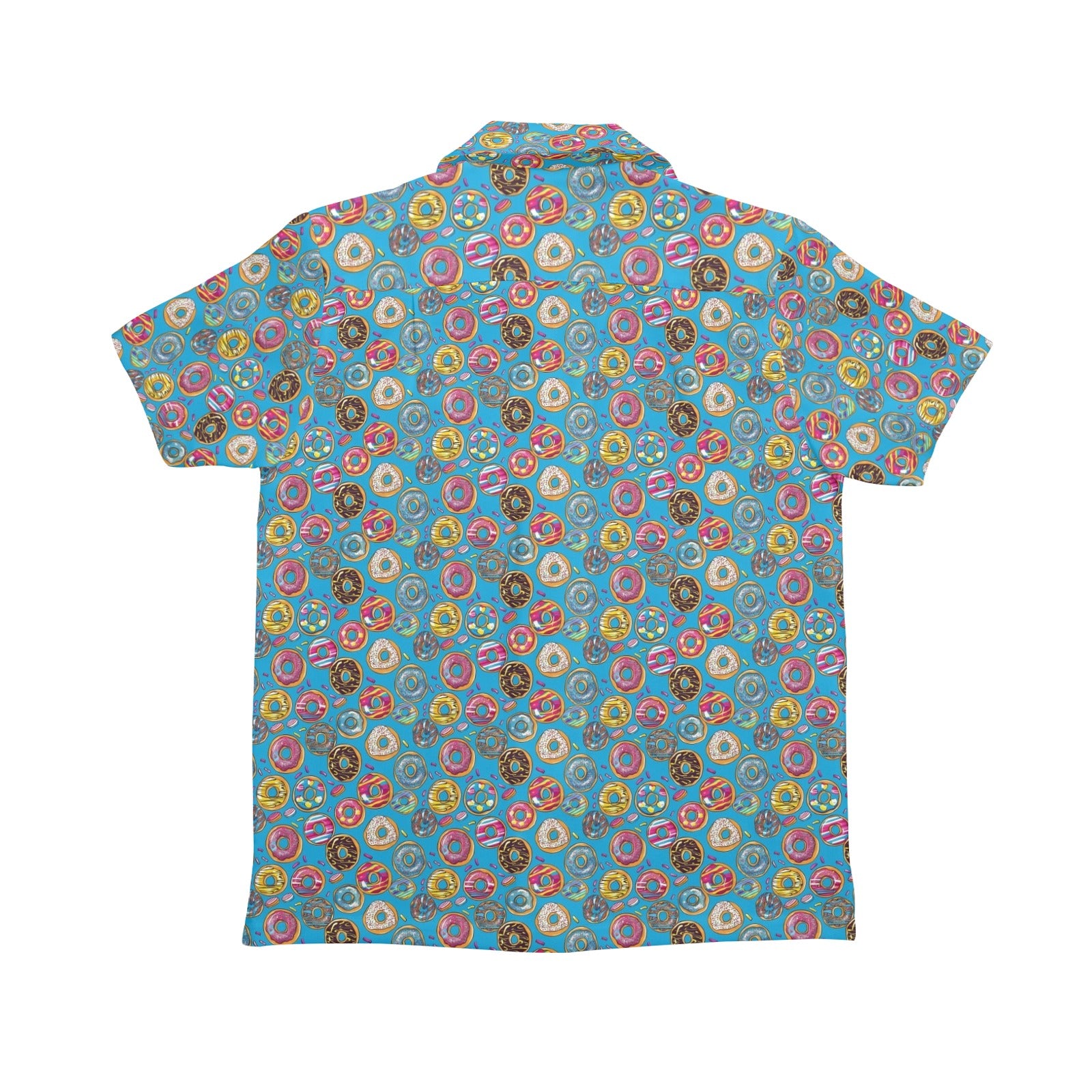 Doughnuts On Blue Senior Kids Hawaiian Shirt