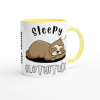Personalise - Sloth, Sleepy Slothitude - White 11oz Ceramic Mug Personalised Mug animal customise Globally Fulfilled personalise