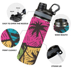 Palm Trees - Insulated Water Bottle with Dual-Use Lid (18oz) Insulated Water Bottle with Dual-Use Lid (18oz) Plants Printed Offshore