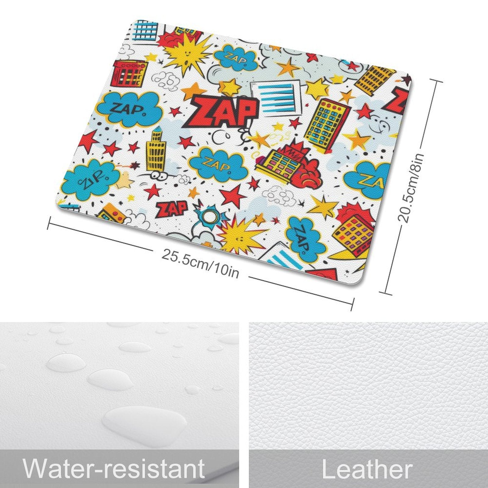 Comic Book Zap Leather Mouse Pad Leather Mouse Pad comic Printed Offshore