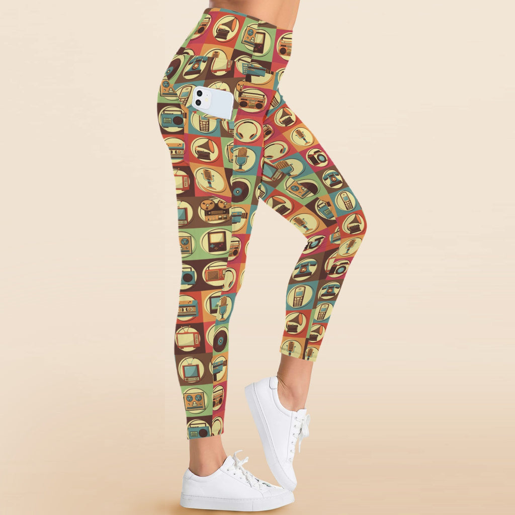 Retro Life - Women's High Waist Pockets Yoga Leggings