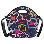 Abstract Floral Neoprene Lunch Bag/Large (Model 1669) Neoprene Lunch Bag Plants Printed Offshore