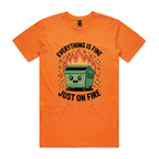 Skip Bin, Dumpster Fire Men's AS Colour T-shirt Orange Mens T-shirt Printed In Australia