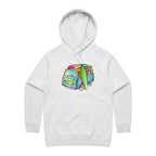 Surf Trip - Womens Hoodie White Marle Womens Hoodie Printed In Australia Surf