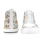 Books And Coffee Women's High Top Canvas Shoes Womens Classic High Top Shoes Coffee Printed Offshore Reading