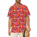 Comic Book Red Men's Short Sleeve Hawaiian Shirt Men's Hawaiian Shirt (New) comic Printed Offshore