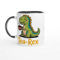 Personalised - Tea-Rex, Tea Drinking Dinosaur - 11oz Ceramic Mug Ceramic Black Personalised 11oz Mug animal Globally Fulfilled Tea