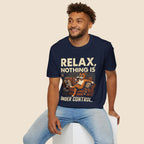 Relax Nothing Is Under Control Cat Unisex T-Shirt Navy Unisex Adult T-shirt animal Globally Fulfilled