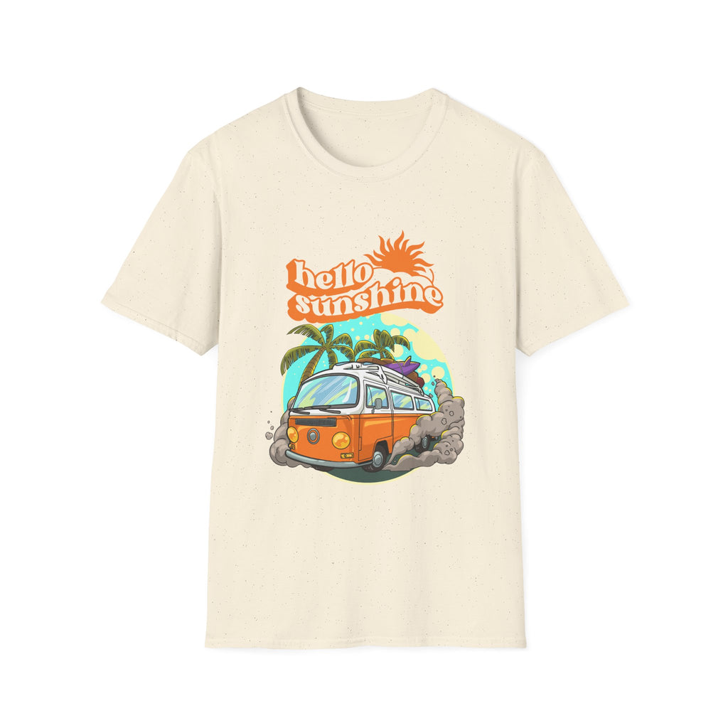 Hello Sunshine, Beach Van - Unisex Softstyle T-Shirt