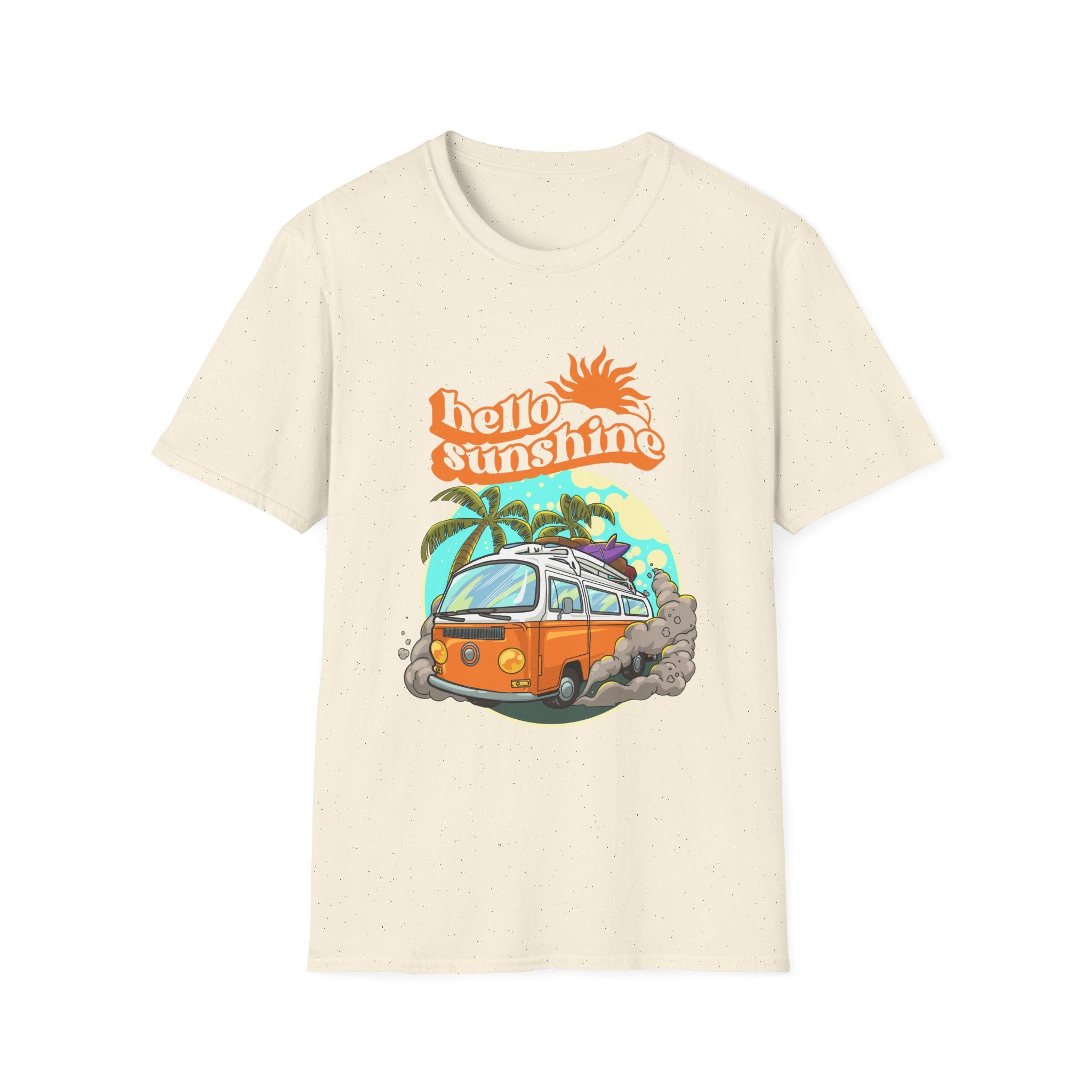 Hello Sunshine, Beach Van - Unisex Softstyle T-Shirt
