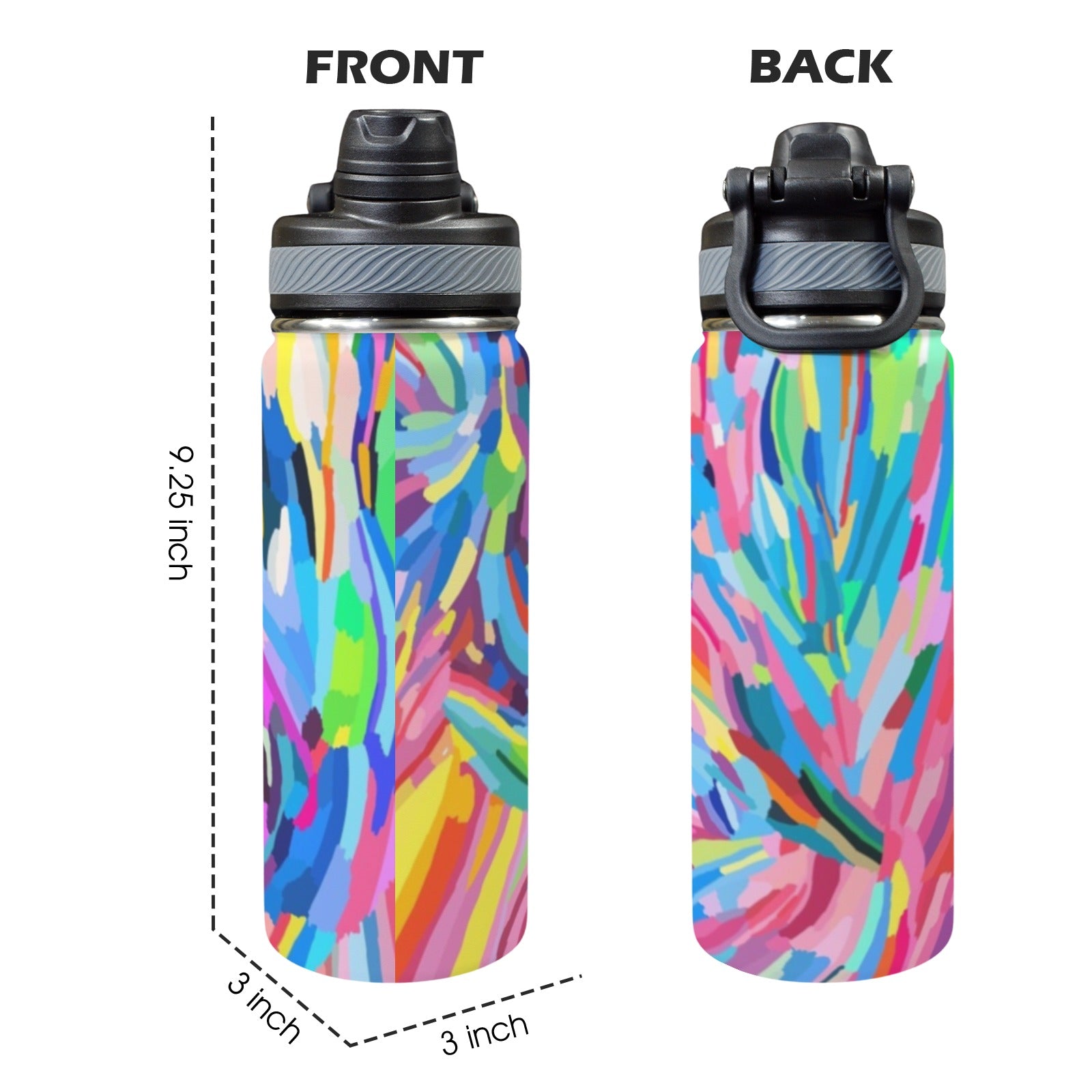Brushstrokes - Insulated Water Bottle with Dual-Use Lid (18oz) Insulated Water Bottle with Dual-Use Lid (18oz) Printed Offshore
