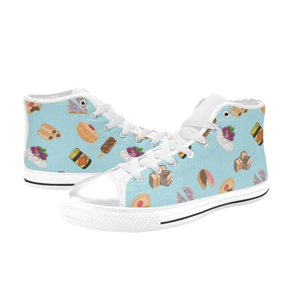 Classic Aussie Food Icons Men's High Top Canvas Shoes Men's Classic High Top Canvas Shoes Australia Food Printed Offshore
