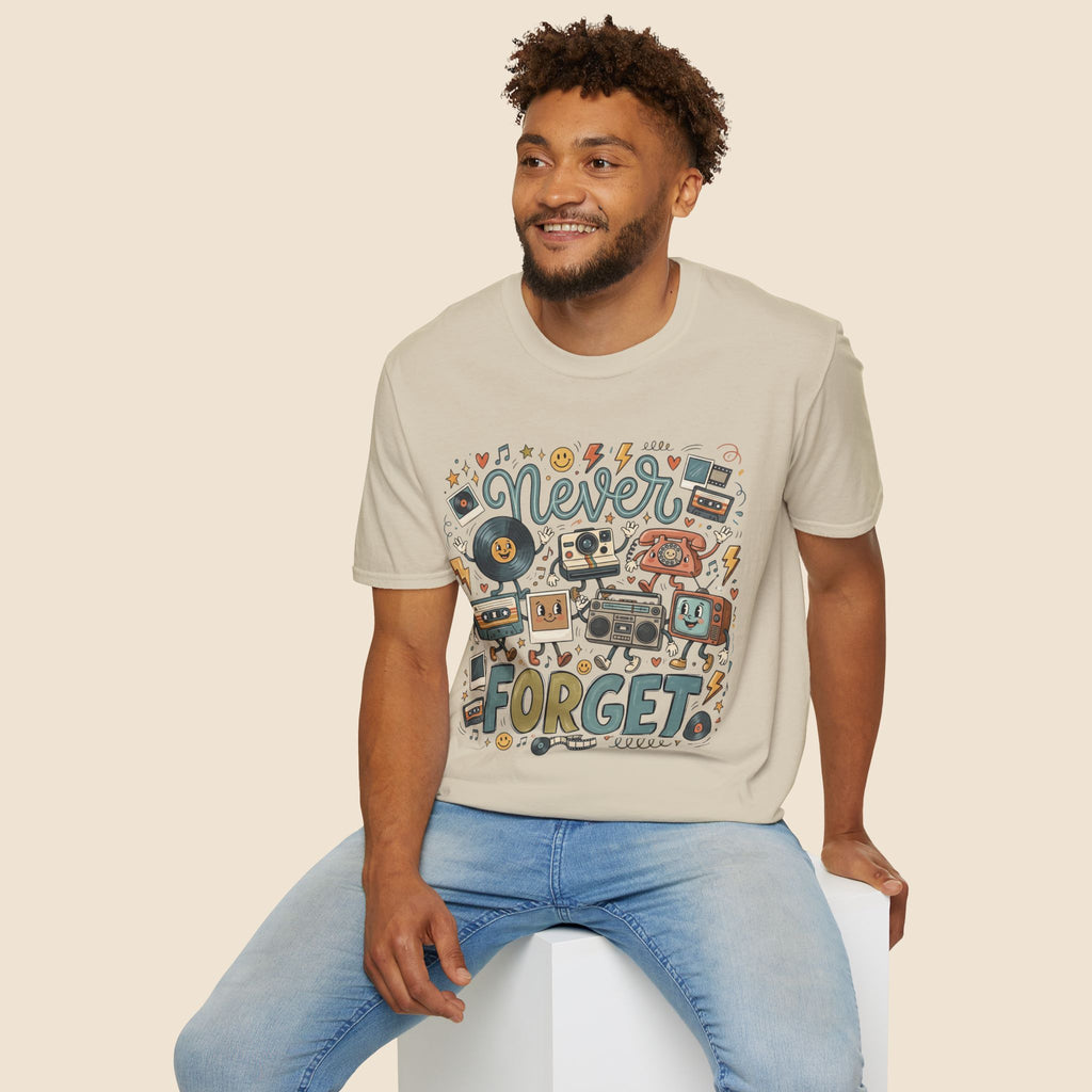 Never Forget Retro Unisex T-Shirt Unisex Adult T-shirt Globally Fulfilled Music Retro