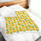 Happy Pineapples - Double-Layer Fleece Blanket 51"x59"