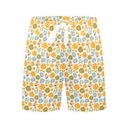 Retro Boho Flower Men's Mid-Length Beach Shorts Men's Mid-Length Beach Shorts Plants Printed Offshore