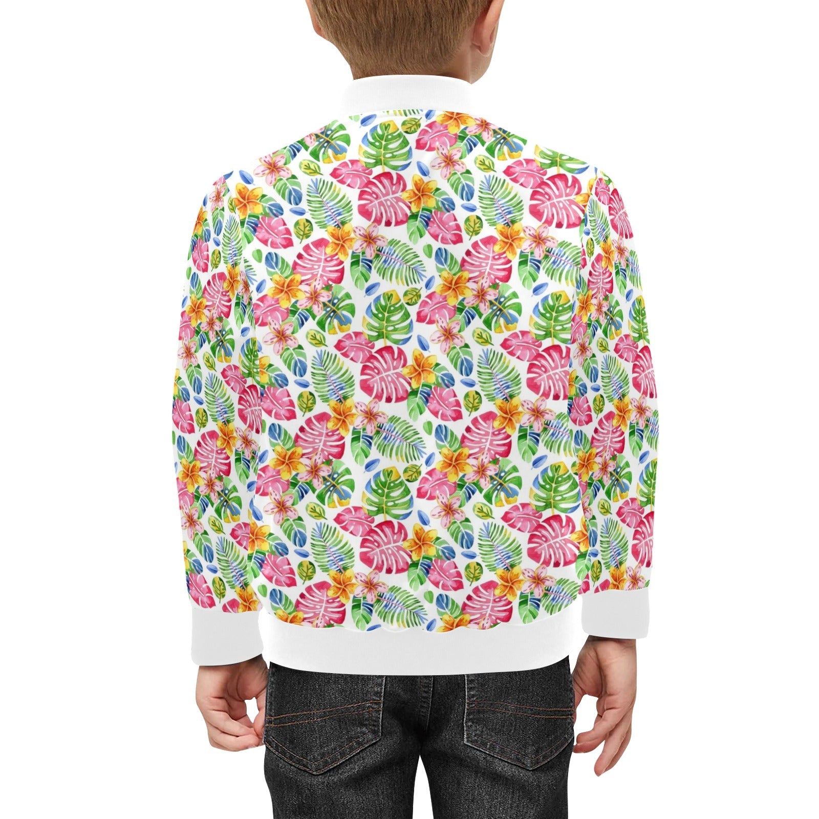 Bright Painted Tropical Kids Bomber Jacket