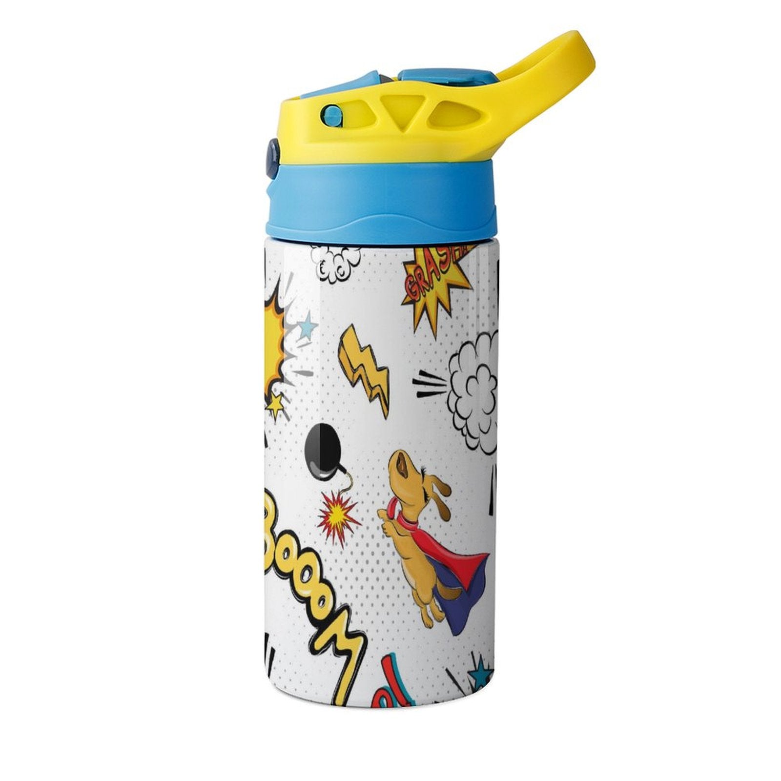 Super Dog - Little Kids Water Bottle Little Kids Water Bottle animal comic Printed Offshore