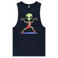 Alien Dumbells Men's AS Colour Drop Arm Tank Top Navy Drop Arm Tank Top Fitness Printed In Australia