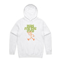 Here For The Food Men's AS Colour Hoodie White Mens Hoodie Food Printed In Australia