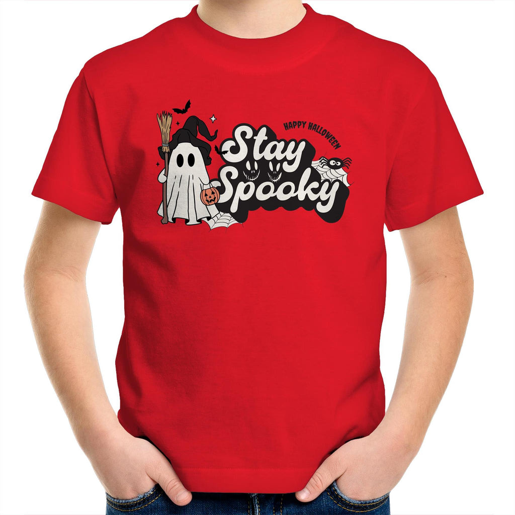 Stay Spooky, Halloween - Kids Youth T-Shirt Red Kids Youth T-shirt Halloween Printed In Australia