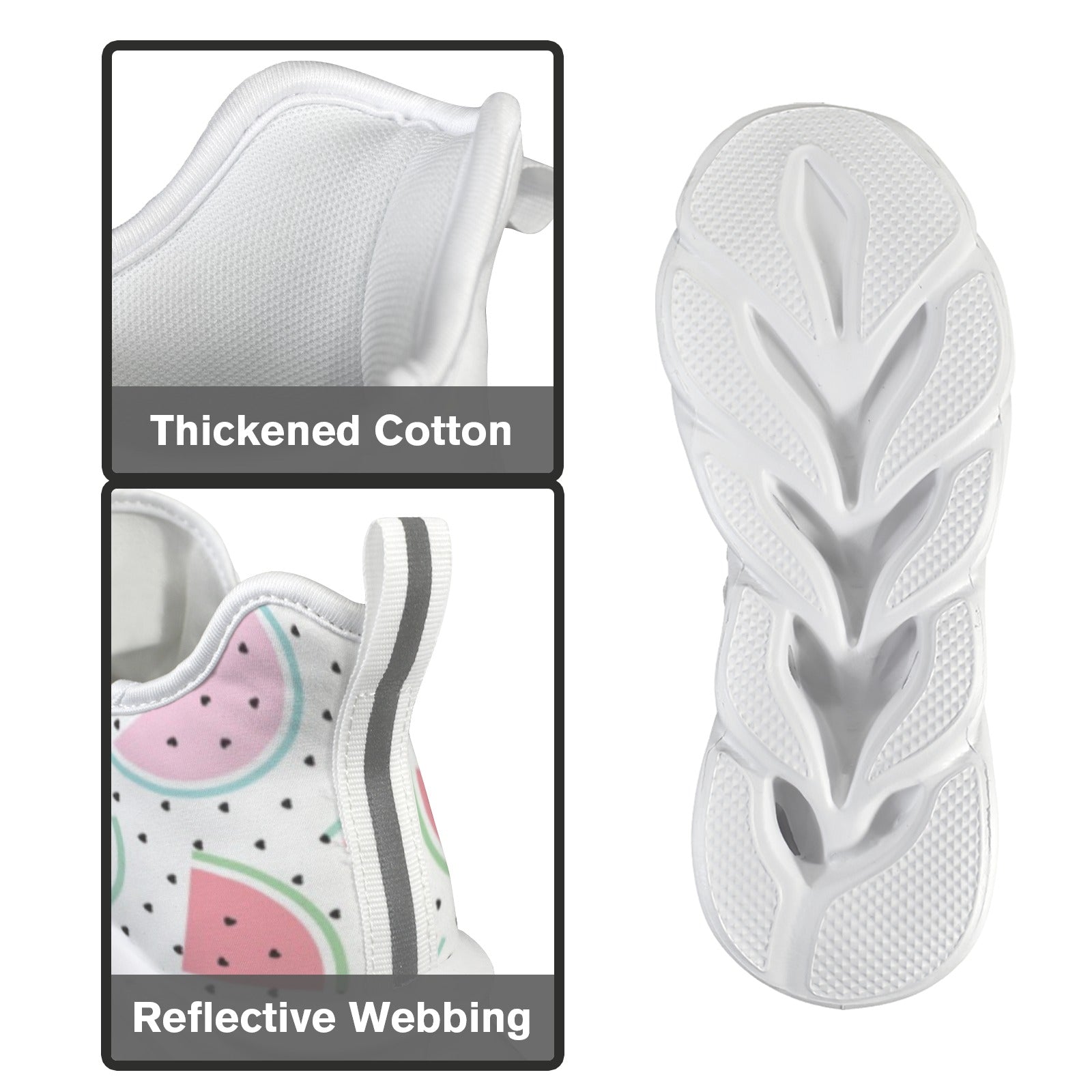 Pastel Watermelon Slices Women's Twisted Sole Sneakers