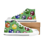 Pool Balls - Kids High Top Canvas Shoes