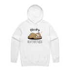 Sleepy Slothitude - Mens Hoodie White Mens Hoodie animal Printed In Australia