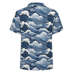 Japanese Waves Kids Youth Short Sleeve Button Up Shirt