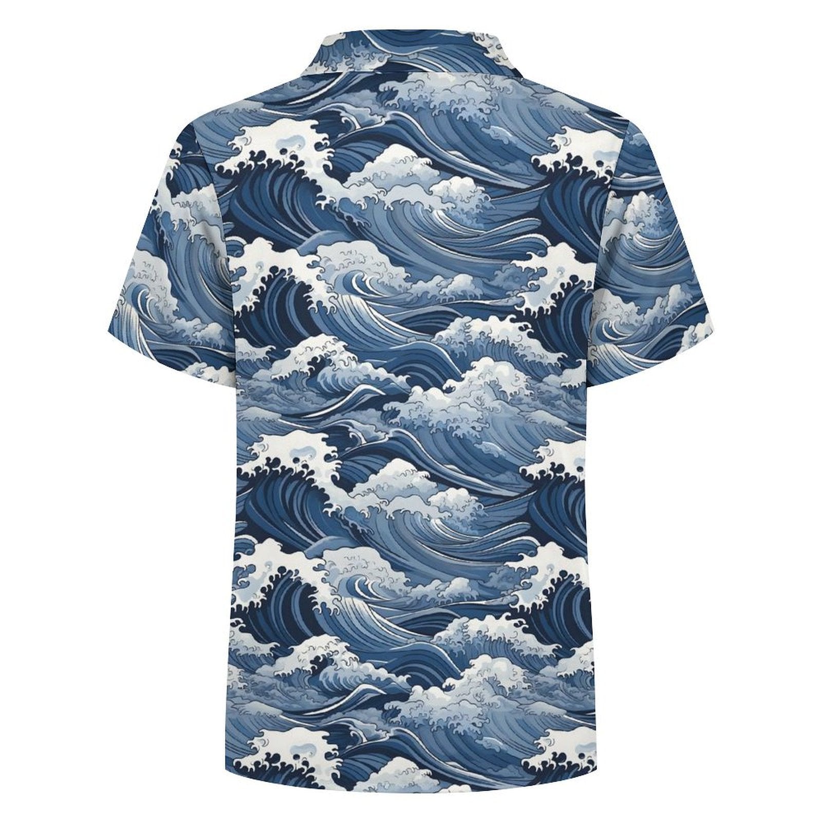 Japanese Waves Kids Youth Short Sleeve Button Up Shirt