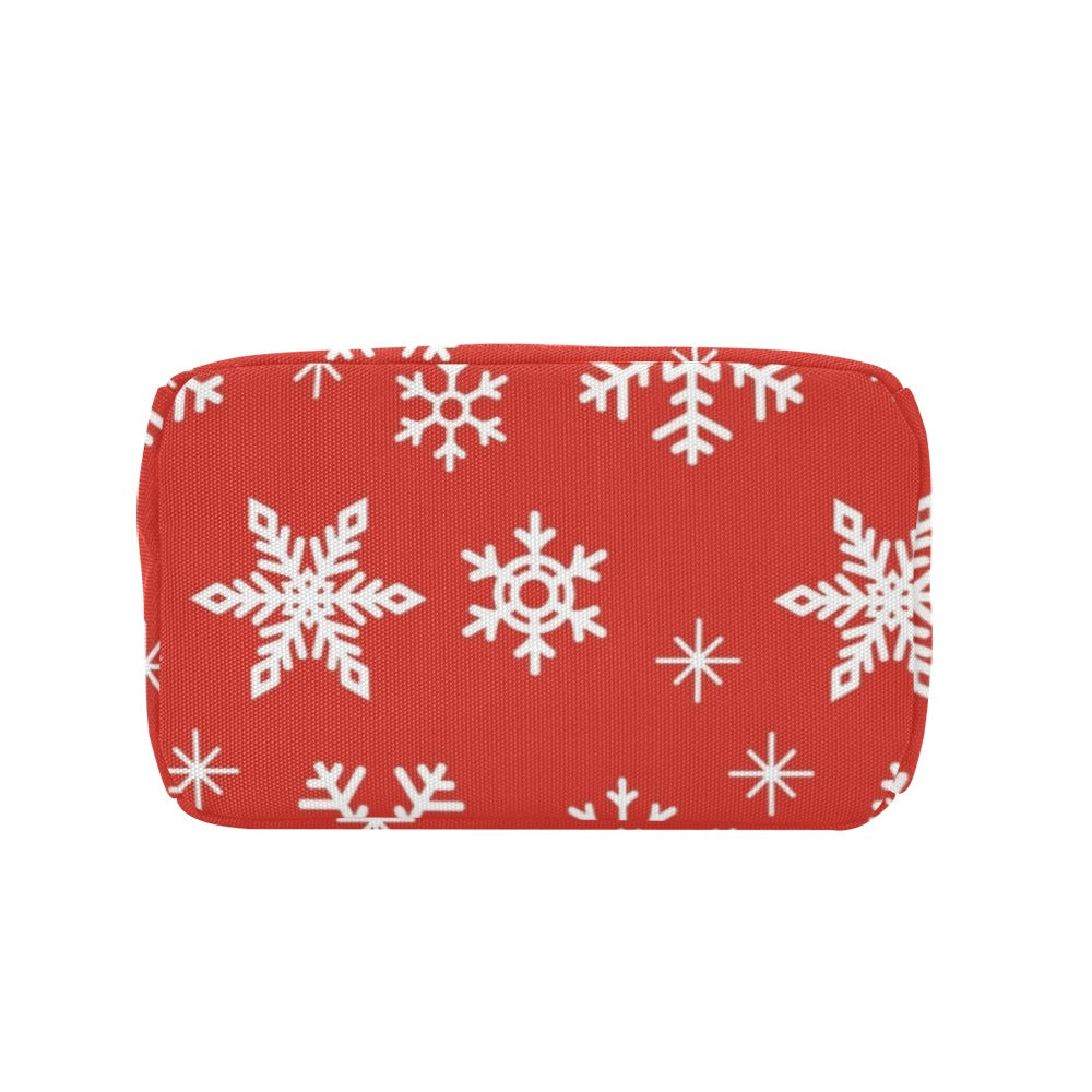 Red Snowflakes, Christmas - Zipper Lunch Bag Zipper Lunch Bag Printed Offshore