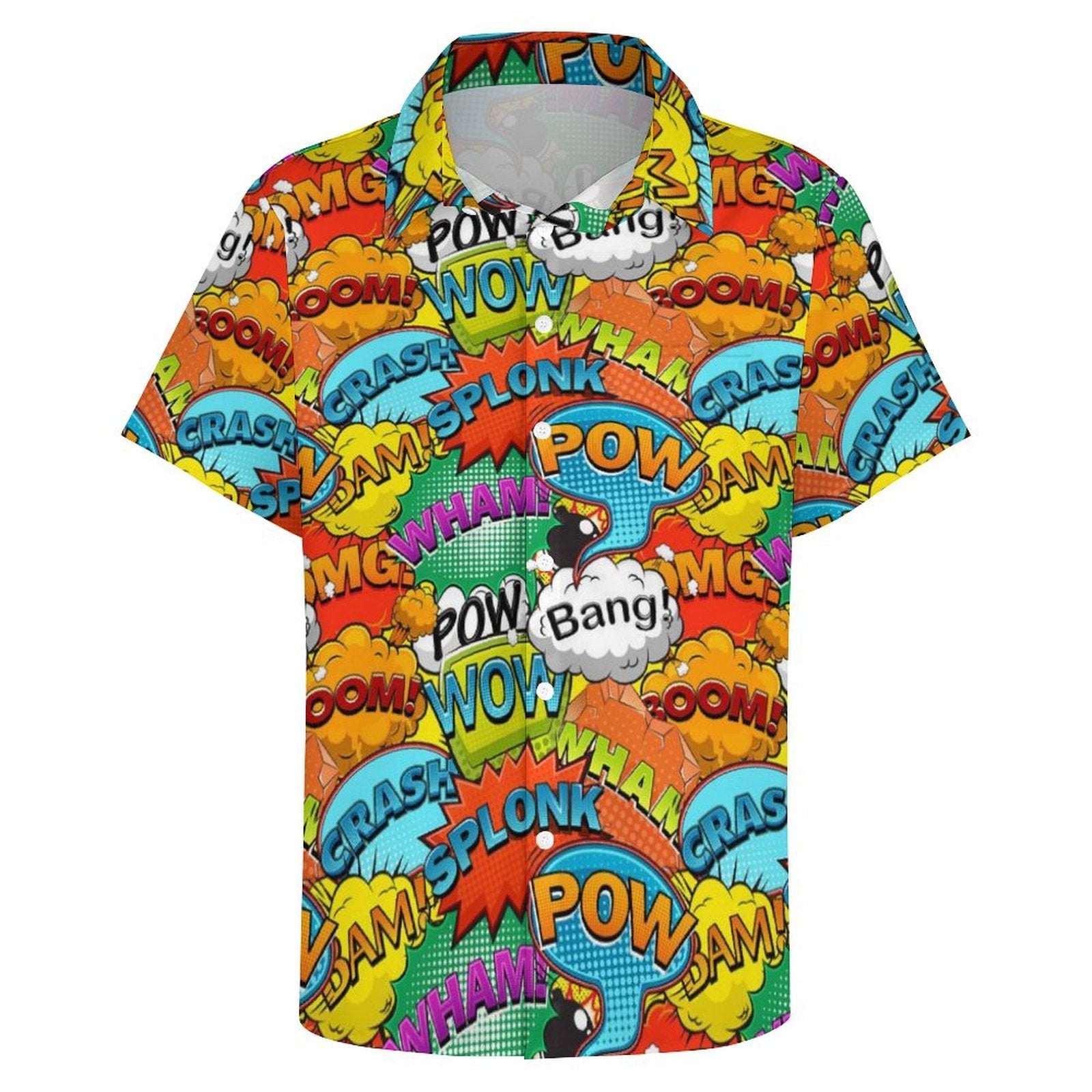 Comic Book 2 Women's Short-Sleeve Button Up Shirt comic Printed Offshore
