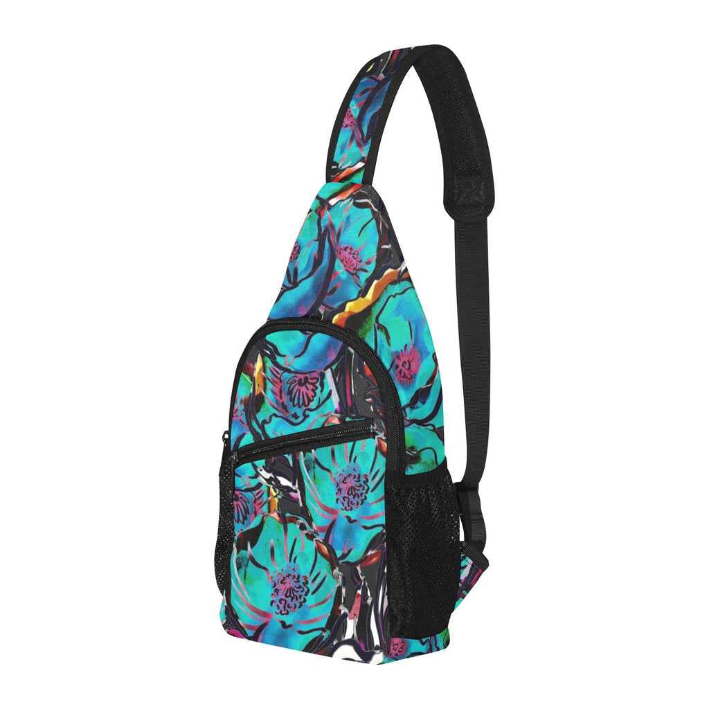 Flower It Blue - Chest Bag