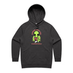 Reading Takes You To Another World, Alien - Womens Hoodie Coal Womens Hoodie Printed In Australia Reading Sci Fi