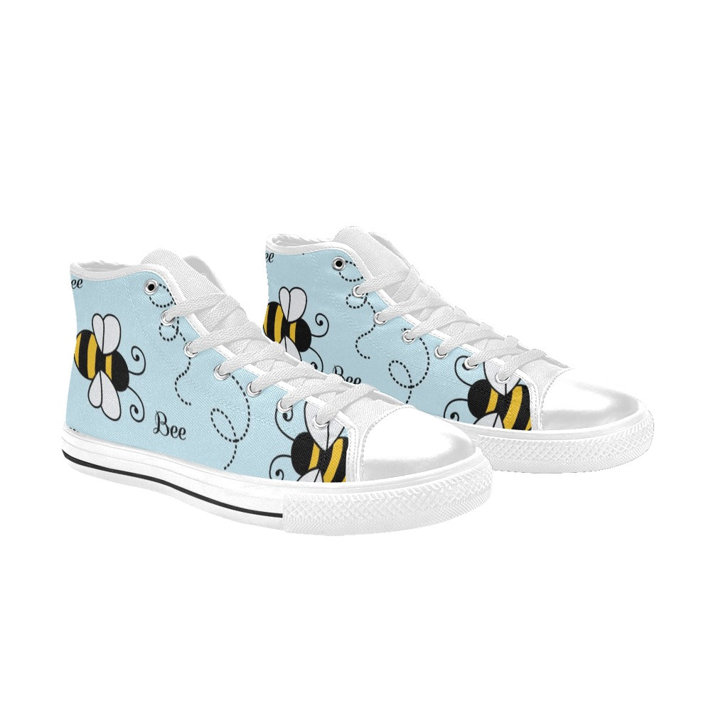 Bumble Bee - Kids High Top Canvas Shoes