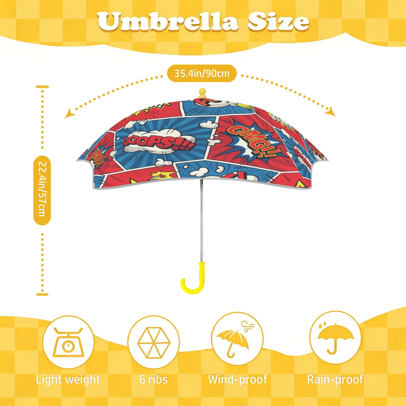 Comic Book Kids Safe Round Corner Umbrella Kids Safe Round Corner Umbrella comic Printed Offshore