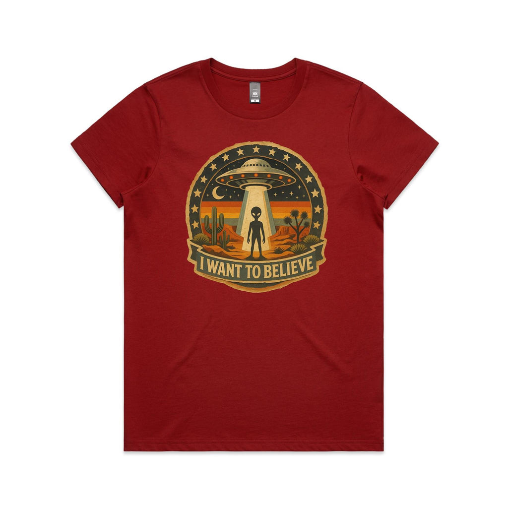 I Want To Believe Vintage UFO Women's AS Colour T-shirt