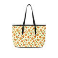 Graphic Floral PU Leather Tote Bag Large