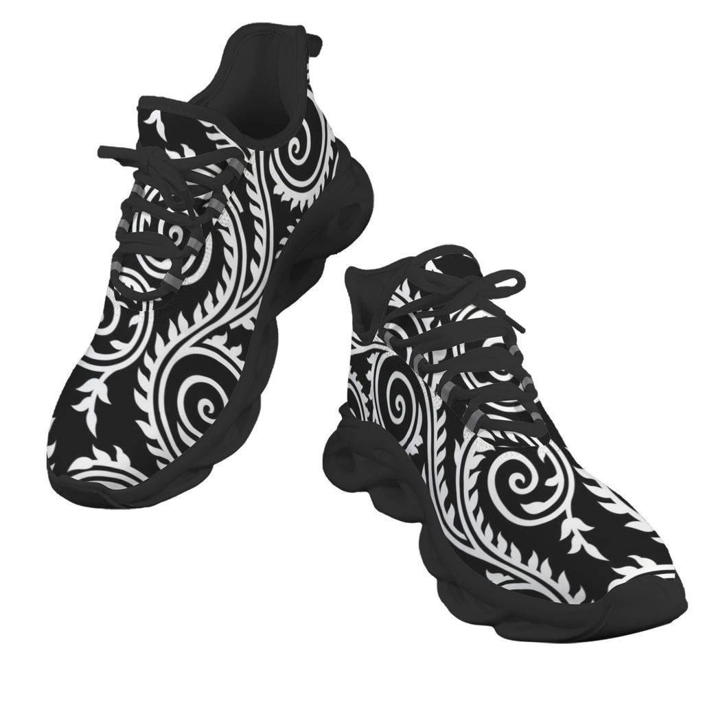 Black And White Swirl Women's Twisted Sole Sneakers
