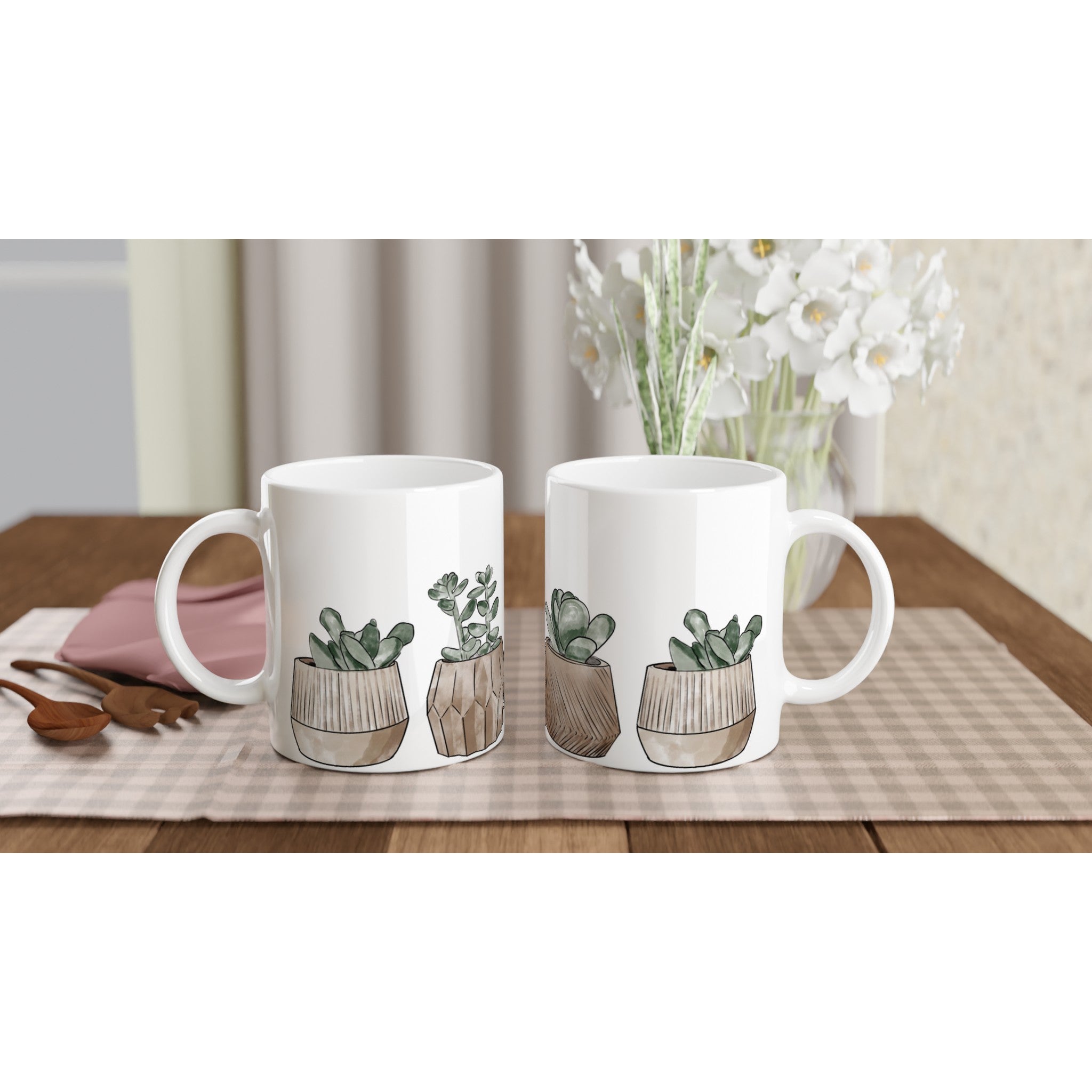 Plants In Pots - White 11oz Ceramic Mug White 11oz Mug Globally Fulfilled Plants