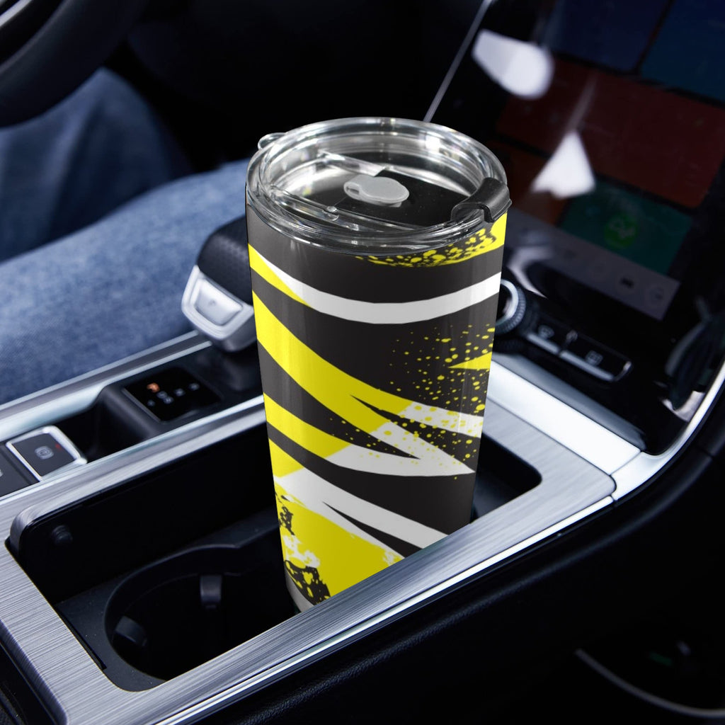 Black And Yellow - 20oz Mobile Tumbler with Lid (Black Lock) 20oz Travel Mug Printed Offshore