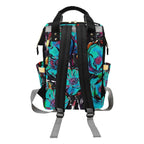 Flower It Blue - Multi-Function Backpack, Nappy / Diaper Bag