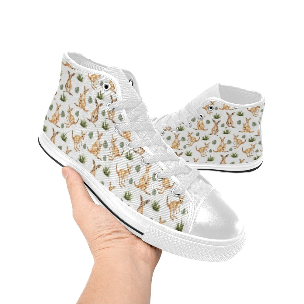 Kangaroos Men's High Top Canvas Shoes Men's Classic High Top Canvas Shoes animal Australia Printed Offshore