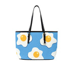 Fried Eggs - Leather Tote Bag-Large