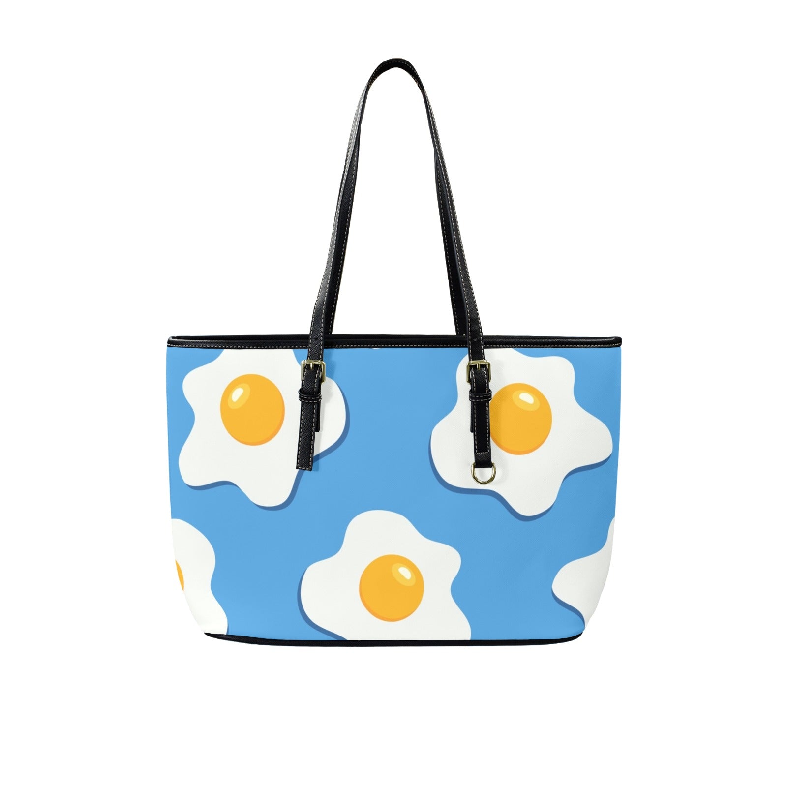 Fried Eggs - Leather Tote Bag-Large